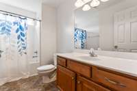 This is the full bathroom upstairs. It was just painted