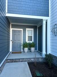 Virtually staged entrance.