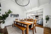 Dining room with view into the great room.