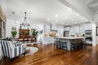 Kitchen with view into the dining room.