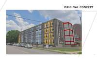 An original concept drawing for an updated exterior.