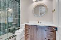 Stunning color pallet in this guest suite