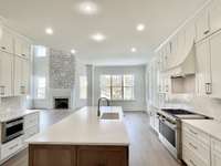 Open kitchen designed w/ the modern chef in mind. Functional workspaces make meal prep a pleasure rather than a chore. Ample counter space for chopping, mixing & assembling ingredients & spacious island offers additional area for serving & dining.