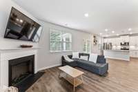 Hardwood laminate floors in downstairs living