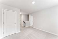Upstairs loft with closet