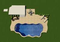 The backyard has room for a pool!!! *pool rendering