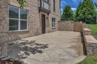 Side patio off basement