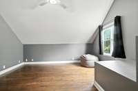 The upstairs bedroom is a fun and flexible space.
