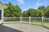 Step outside from the kitchen or your private suite to enjoy this generously sized balcony with peaceful views.