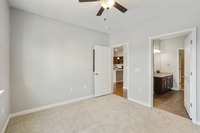 The ensuite bathroom is easily accessible.