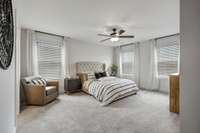 Spacious owners suite with walk in closet. Photos from previously built Henley.