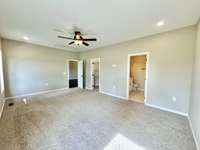 Master bedroom with walk-in closet and attached full bath