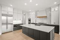 This modern luxury kitchen combines sleek design with exceptional functionality, creating a culinary space that is both beautiful and inviting. All Photos of Previously Built Homes & NOT Actual Home.