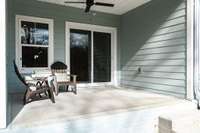 Check out this nice walk out patio that is covered! A nice private feel with it being secluded!