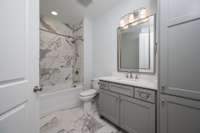 Gorgeous guest bath with high end finishes