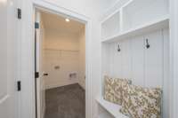 Cubbies and laundry room