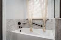 Garden tub in primary suite