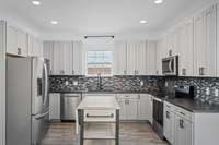 Newer cabinets within the last couple years as well as newer appliances