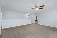 The upstairs space in this home is incredible.  From this view, you can see the open loft, 2 bedrooms on the right as soon as you come up the stairs.  On the left there are 2 more bedrooms with full bathroom in between.