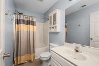 Secondary full bathroom on the second floor