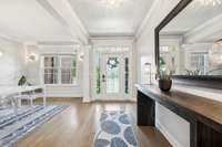 The entry foyer is extremely well-lit with sidelights, a large window, and an overhead fixture that creates a bright and welcoming atmosphere. 2819 Silver Springs Ct   Murfreesboro, TN 37128