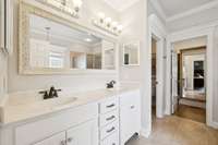 The primary bathroom offers double vanities and durable tile flooring for style and function.2819 Silver Springs Ct   Murfreesboro, TN 37128