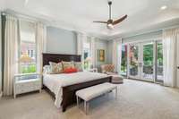 Main Level Primary Suite with French Doors & Screens