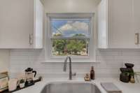Tiled backsplash.