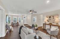 Opens to the dining area