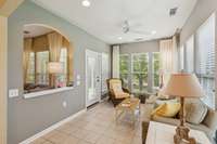 Beautiful Sunroom, tile floor
