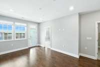 Main living area has tons of natural light.
