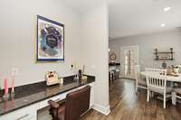 Notice the built-in desk area that offers the perfect spot for working from home, studying or managing daily tasks.