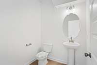 Half bath on the first floor