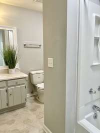 2nd Full Bath has Linen Closet and New LED Lighting.