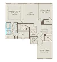 The 2nd floor includes the Owner's Suite and two secondary bedrooms and a Loft. The Owner's Bath includes tile flooring, dual sinks with quartz countertops and a garden tub and tiled shower. The Loft would make for a great home theater or playroom.