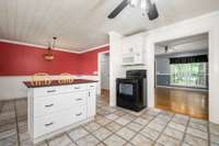 Another view of kitchen and dining area