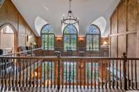 View of library from the balcony on the second floor