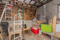 Storage room off of front porch.