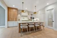 Luxury Kitchen with Thermador Appliance Package, Oak and Painted Cabinets, and Separate Walk In Pantry