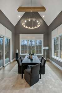 Vaulted Dining Room Draws the Eye Up and Out to Enjoy the Gorgeous Tennessee Views