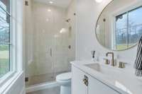 Bathroom 2, Connected to Bedroom 2 with Linen Storage and Walk In Shower