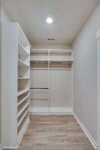 The 15x7 master closet has all the room you could need!