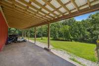 This huge lean-to runs the length of the barn