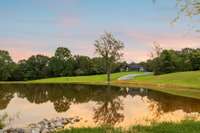 The pond is a lovely feature that greets your guests as they enter