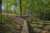 The creek meanders throughout the course