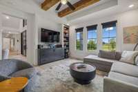 The Family Room is a cozy gathering place for movie nights