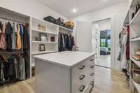 You won't be fighting over space in this huge closet