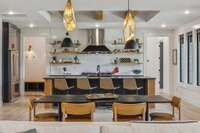 A true chef's kitchen is the heart of the home, and entertaining is a breeze around this massive island.