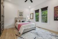 Bedroom #3 overlooks the private backyard