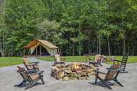 Gather around the fire to roast marshmallows, play guitar, or star gaze